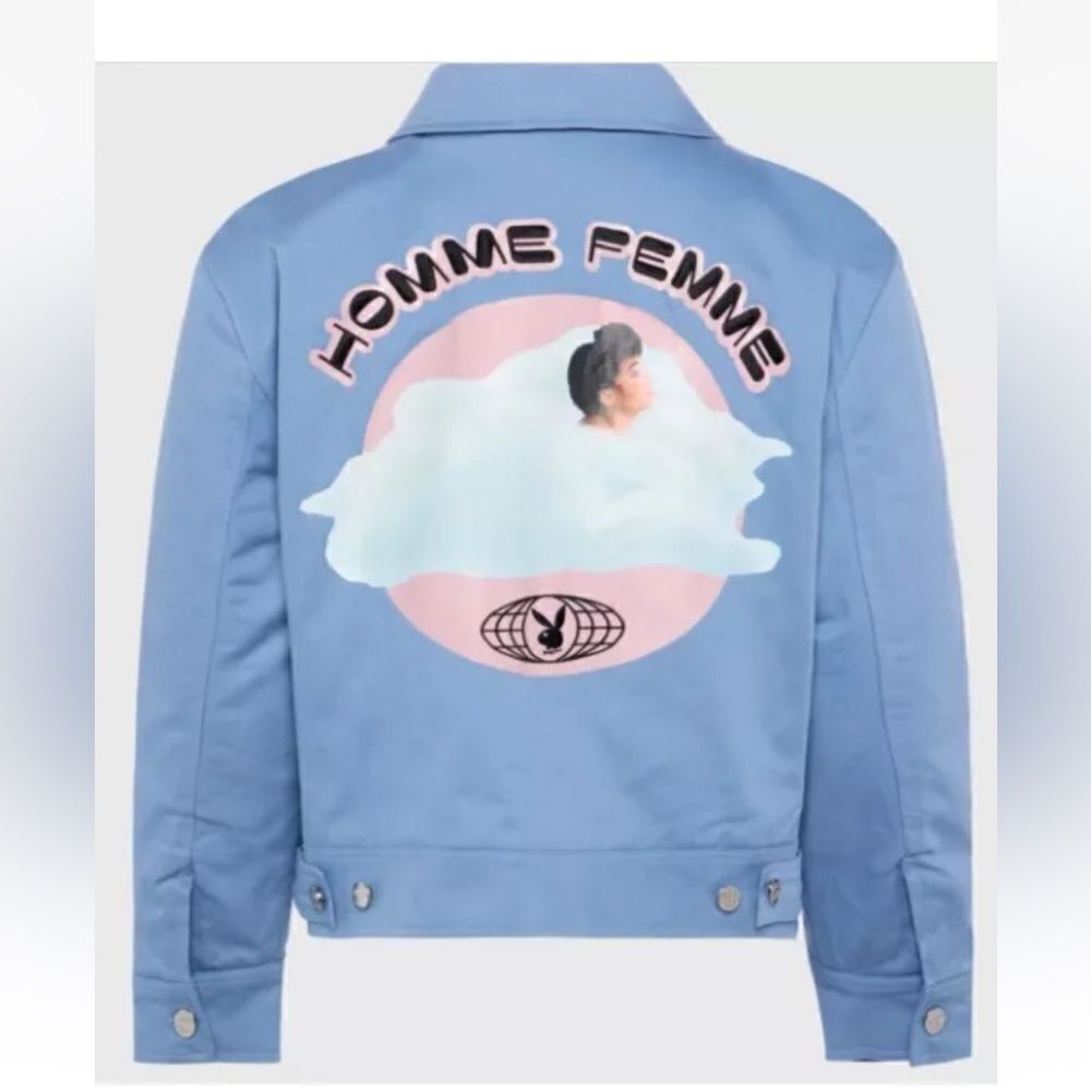 Homme Femme x Playboy Fantasy Jacket Blue men’s graphic NWT Sz M $295